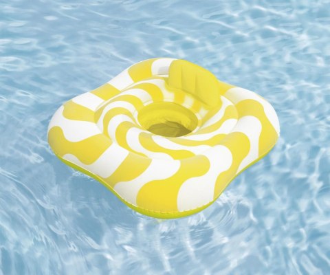 Bestway 32298 Siedzisko do nauki pływania Kwadrat Swim Safer Comfort Plush Zółte fale 76cm x 76cm