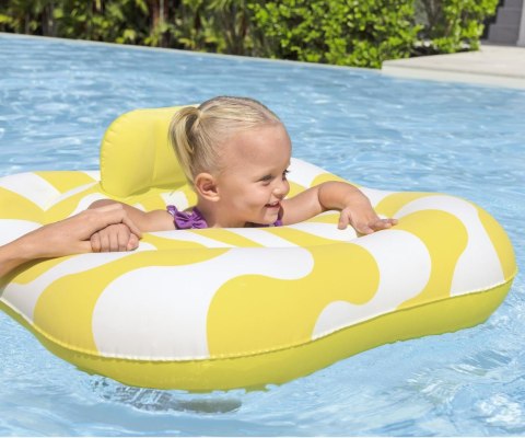 Bestway 32298 Siedzisko do nauki pływania Kwadrat Swim Safer Comfort Plush Zółte fale 76cm x 76cm