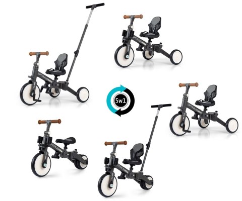 Milly Mally Rowerek 5w1 Optimus Max Dark Grey