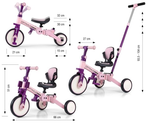 Milly Mally Rowerek 5w1 Optimus Max Pink
