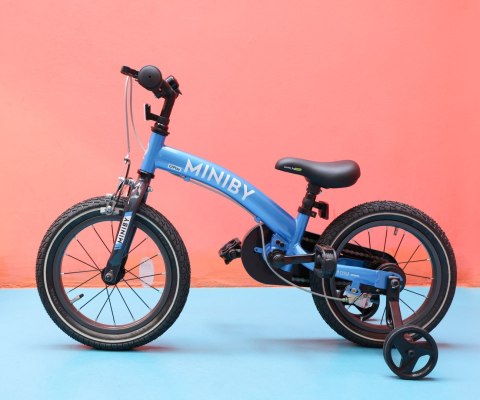 Qplay Rowerek Dziecięcy - Rowerek Biegowy Miniby 14 cali Blue