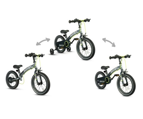 Qplay Rowerek Dziecięcy - Rowerek Biegowy Miniby 14 cali Grey