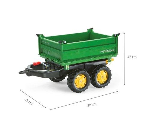 Rolly Toys 122004 Przyczepa Rolly-Mega Trailer jasno zielona, żółte koła, 2-osie