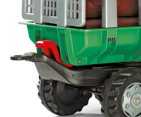 Rolly Toys 122158 Przyczepa Rolly-Timber Zielona do przewozu drzew, 2-osie