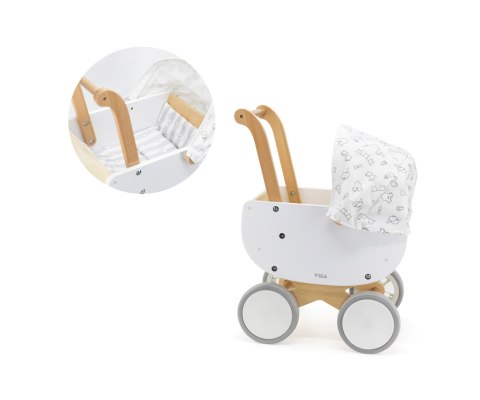 Viga 44719 PolarB Drewniany wózek dla lalek z gondolą