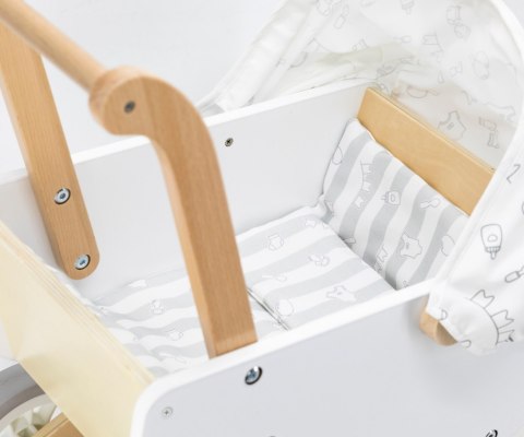 Viga 44719 PolarB Drewniany wózek dla lalek z gondolą