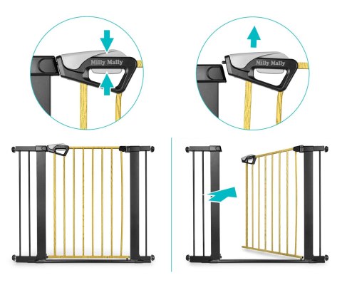 Milly Mally Bramka zabezpieczająca Barierka na schody Guardy 83 Black Natural