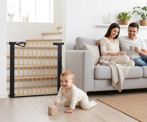 Milly Mally Bramka zabezpieczająca Barierka na schody Guardy 83 Black Natural