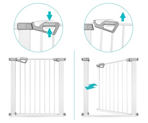 Milly Mally Bramka zabezpieczająca Barierka na schody Guardy 83 White