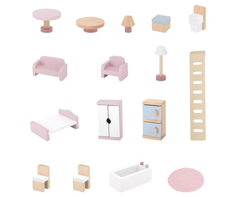 Viga 44256 PolarB Dwupoziomowy domek dla lalek z mebelkami