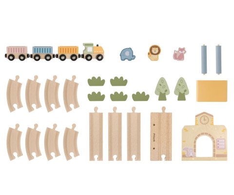 Viga 44257N PolarB Drewniana kolejka z torami i stacją