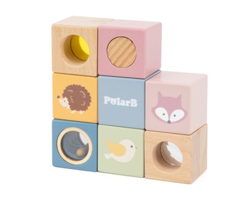Viga 44279 PolarB Zestaw drewnianych klocków edukacyjnych z efektami