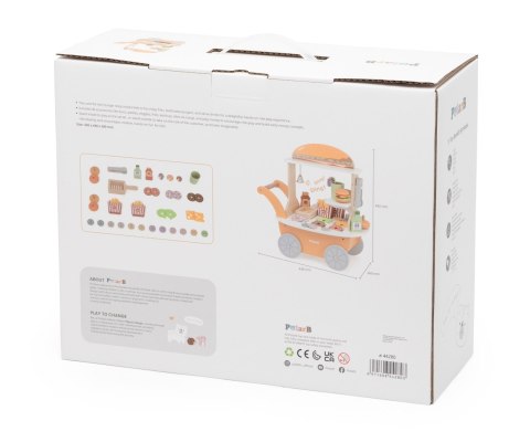 Viga 44280 PolarB Mały Burger Bar - Drewniany Wózek Kulinarny