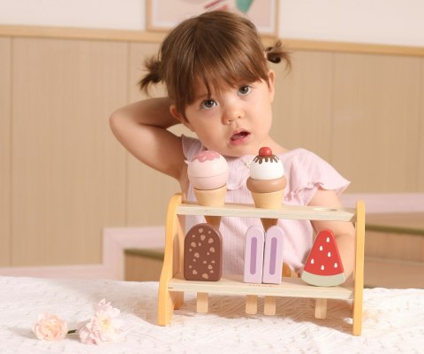 Viga 44293 PolarB Drewniany zestaw lodów - mała lodziarnia