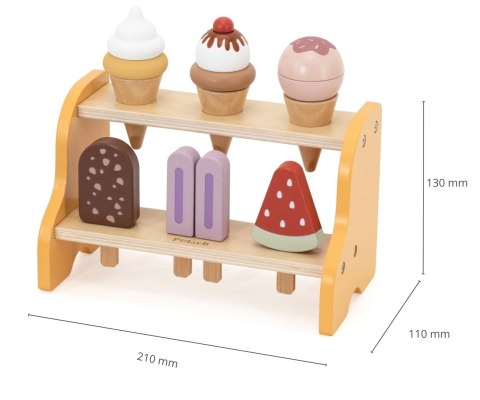 Viga 44293 PolarB Drewniany zestaw lodów - mała lodziarnia