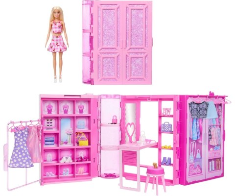 Mattel HXD58 Lalka Modowa Barbie Różowa Z Szafą