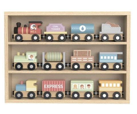 Tooky Toy TH647N Zestaw małej kolei drewnianej