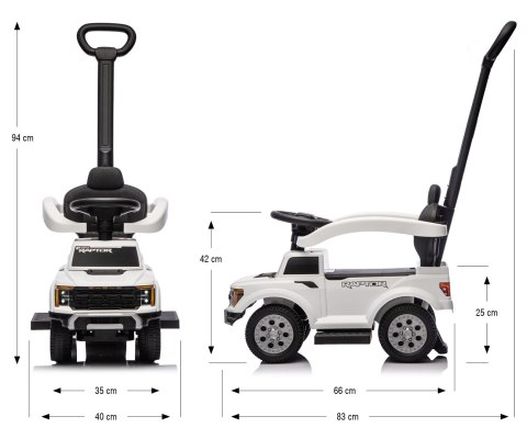 Milly Mally Pojazd z rączką Ford F-150 3w1 White